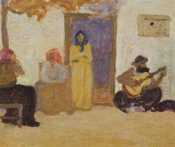 Guitarrero Oil Painting by Pedro Figari