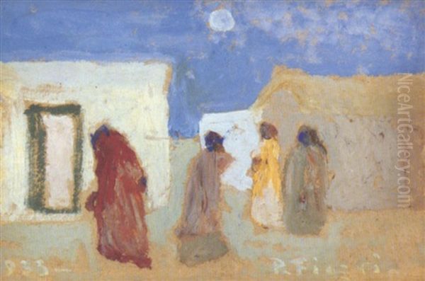 El Suburbio Oil Painting by Pedro Figari