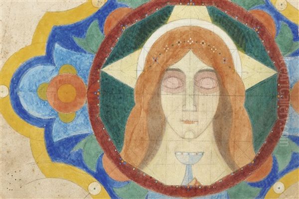 Ange Au Calice Oil Painting by Charles Filiger