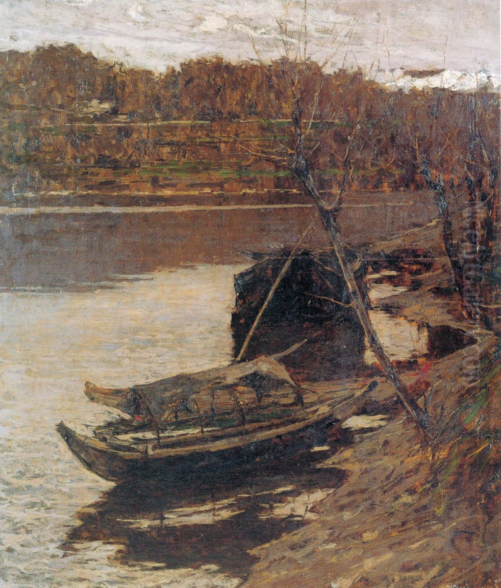 Paesaggio Fluviale Oil Painting by Francesco Filippini