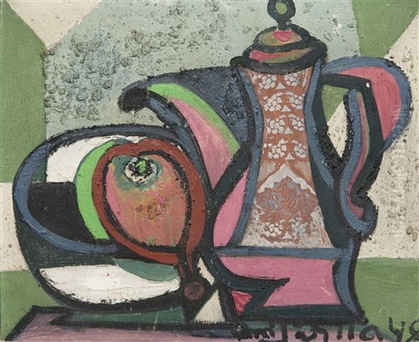 Still-life With Kettle Oil Painting by Emil Filla