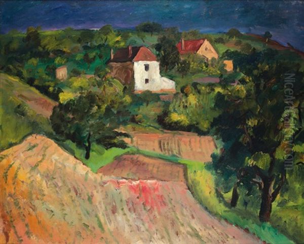 Krajina Oil Painting by Emil Filla
