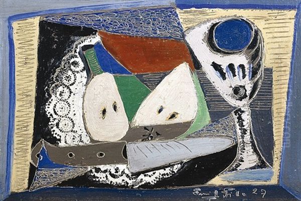 Zatisi S Krajkou Oil Painting by Emil Filla