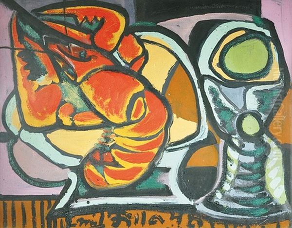 Zatisi S Rakem Oil Painting by Emil Filla