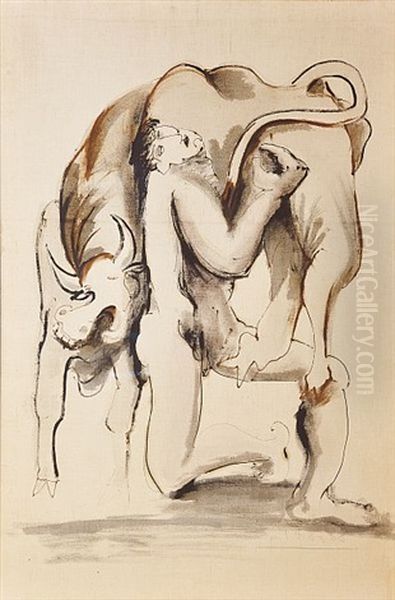 Theseus S Bykem Oil Painting by Emil Filla