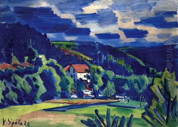 Mill On The Otava Oil Painting by Emil Filla
