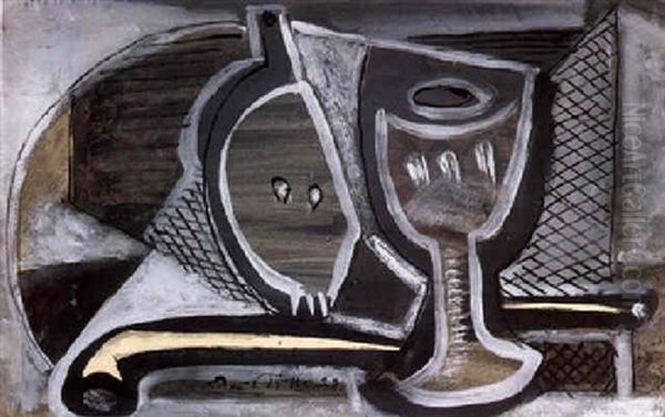 Still Life With Glass And Pipe Oil Painting by Emil Filla