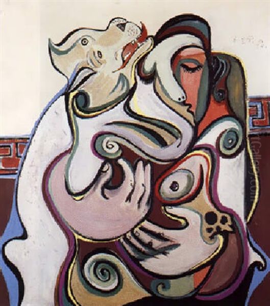 Woman With Dog Oil Painting by Emil Filla