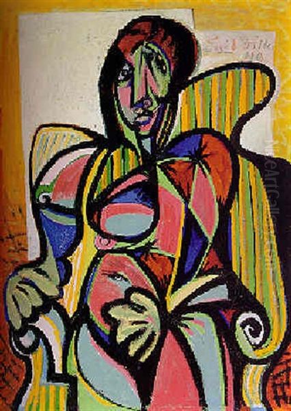 Femme Au Fauteuil Oil Painting by Emil Filla