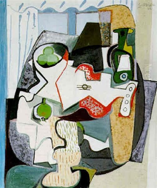 Still Life With Guitar Oil Painting by Emil Filla