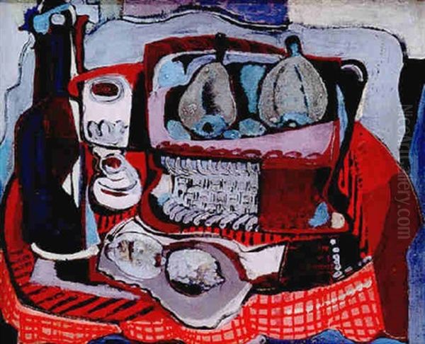 Still Life With Bowl And Fruit Oil Painting by Emil Filla