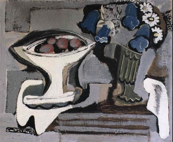 Nature Morte Aux Fleurs Oil Painting by Emil Filla