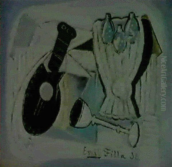 Stilleben Oil Painting by Emil Filla