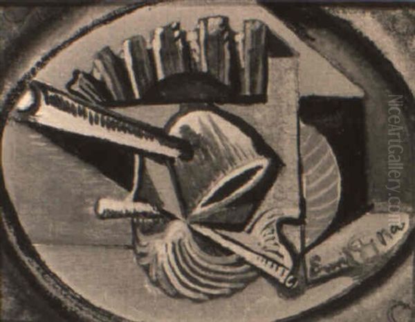 Kleines Stilleben Mit Pfeife Oil Painting by Emil Filla