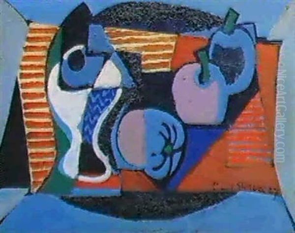 Stilleben Mit Fruchten Oil Painting by Emil Filla