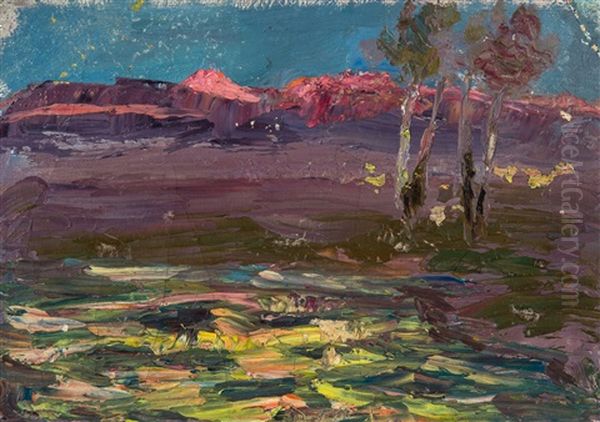 Dawn In The Mountains, 1903-08 Oil Painting by Pavel Nikolaevitch Filonov