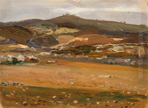 A Prairie And The Mountains Oil Painting by Pavel Nikolaevitch Filonov