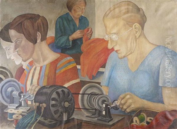 The Dressmakers Oil Painting by Pavel Nikolaevitch Filonov