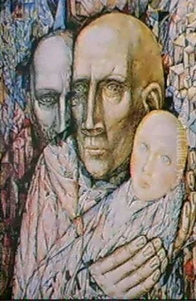 Huvuden Oil Painting by Pavel Nikolaevitch Filonov