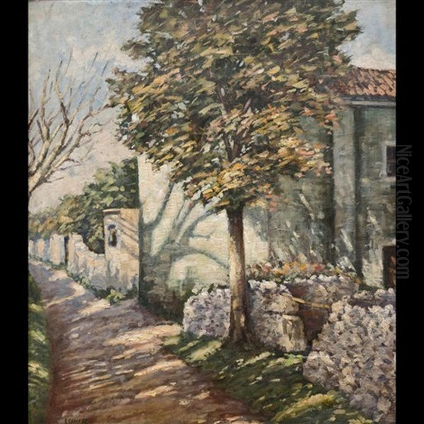 Strada Di Paese,1929 Oil Painting by Arturo Finazzer