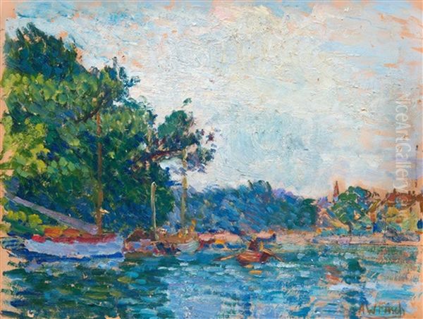 Thames By Twickenham Oil Painting by Alfred William (Willy) Finch