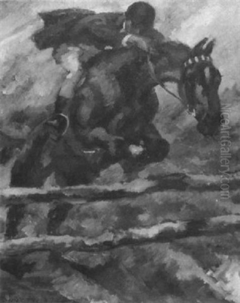 Reiter Oil Painting by Gino Ritter von Finetti