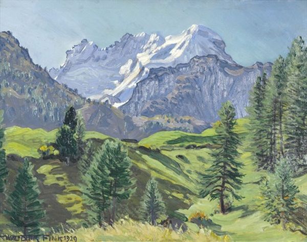 Sommermorgen Bei Zermatt Oil Painting by Waldemar Theophil Fink