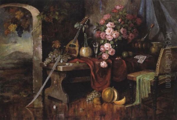 Stilleben Oil Painting by Carl Holger Fischer