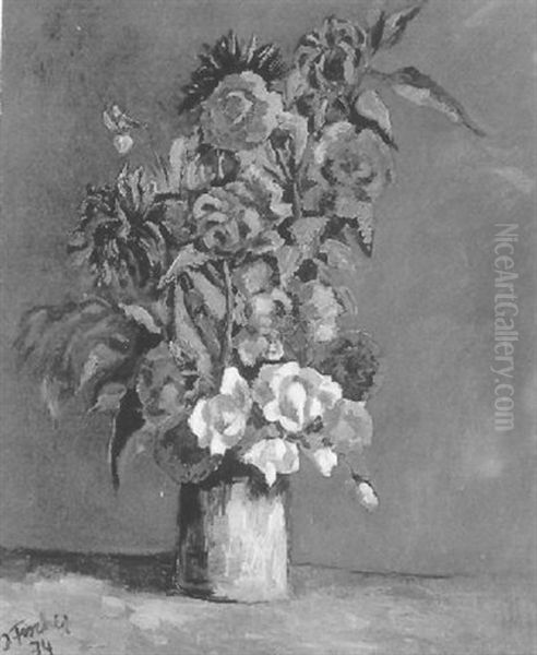 Blumen Oil Painting by Johannes Fischer