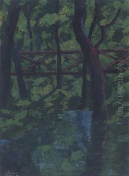 Waldteich Oil Painting by Johannes Fischer