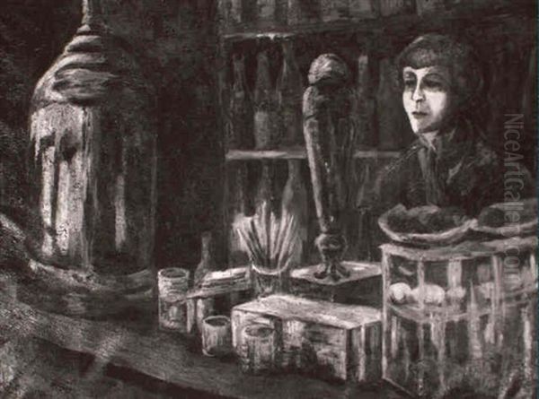 Die Bar Oil Painting by Johannes Fischer