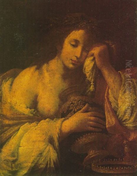 The Magdalen Oil Painting by Felice (il Risposo) Fischerelli