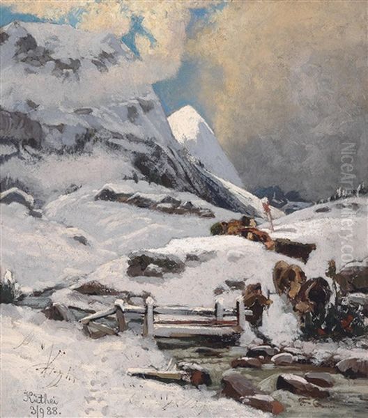 Kuhtai Oil Painting by Adolf Fischer-Gurig