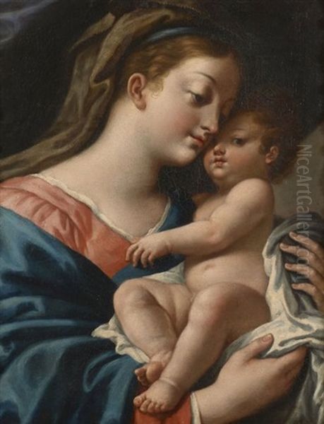 La Vierge A L'enfant Oil Painting by Fedele Fischetti