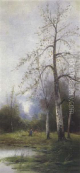 Sommerlandschaft Oil Painting by Georg Fischhof