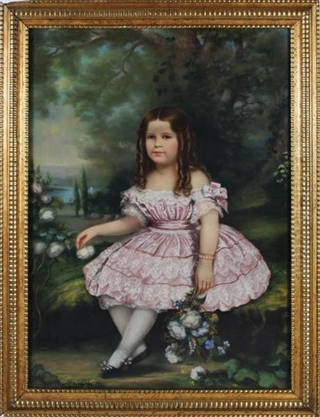 Portrait Of Young Girl Oil Painting by George G. Fish