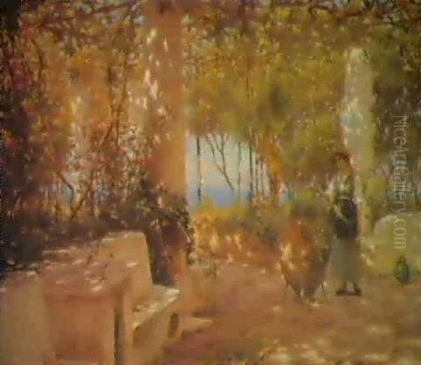 A Terrace In Capri Oil Painting by Horace Fisher