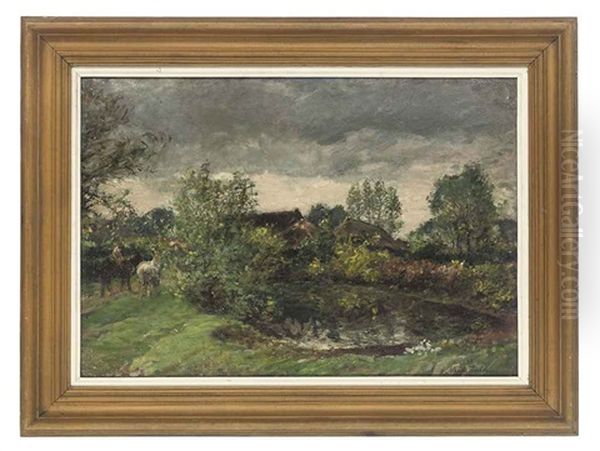 The Farm Pond Oil Painting by Mark Fisher