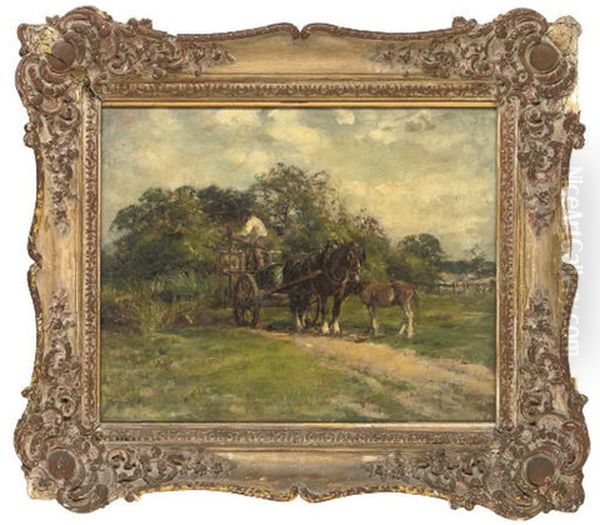 Working In The Field Oil Painting by Mark Fisher