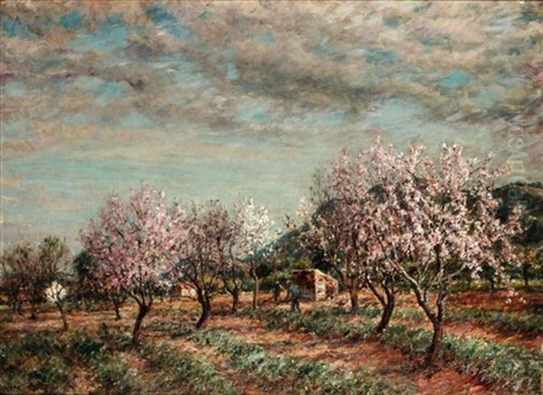 Almond Blossom And Artichokes Oil Painting by Mark Fisher