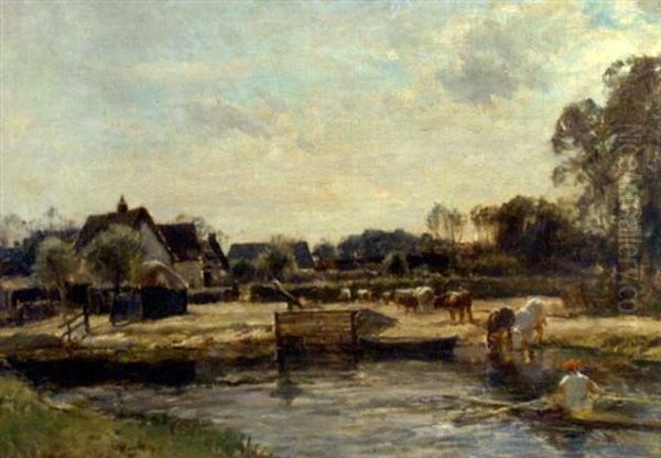 On The Cam Oil Painting by Mark Fisher