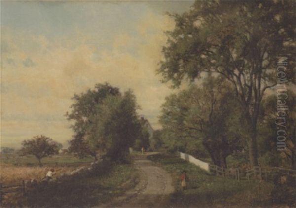 Gathering Flowers Oil Painting by Mark Fisher