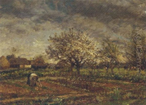 Kitchen Garden, Widdington Oil Painting by Mark Fisher