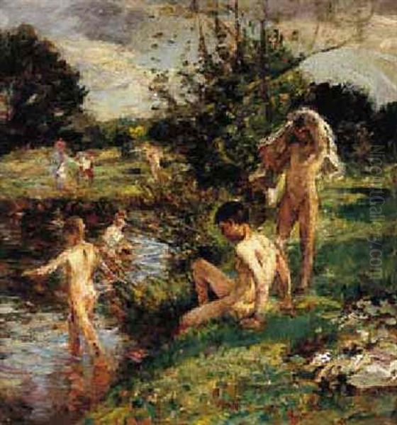 Bathers Oil Painting by Mark Fisher