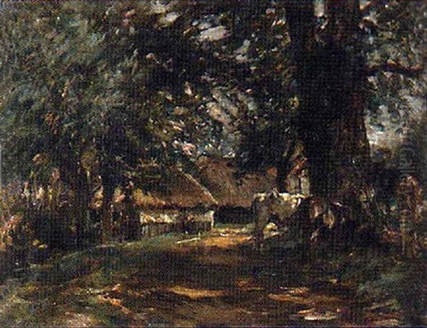 A Shady Road, Essex Oil Painting by Mark Fisher