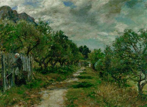 The Orchard Oil Painting by Mark Fisher