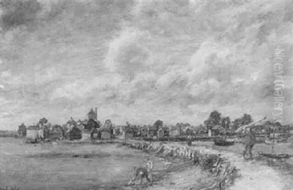 Children On The Beach Oil Painting by Mark Fisher