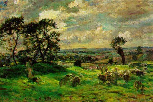 Gathering The Flock Oil Painting by Mark Fisher