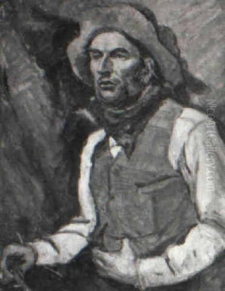 Cowboy Oil Painting by Mark Fisher