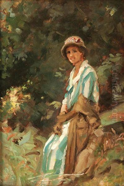 A Rest In The Woods Oil Painting by Percy Harland Fisher